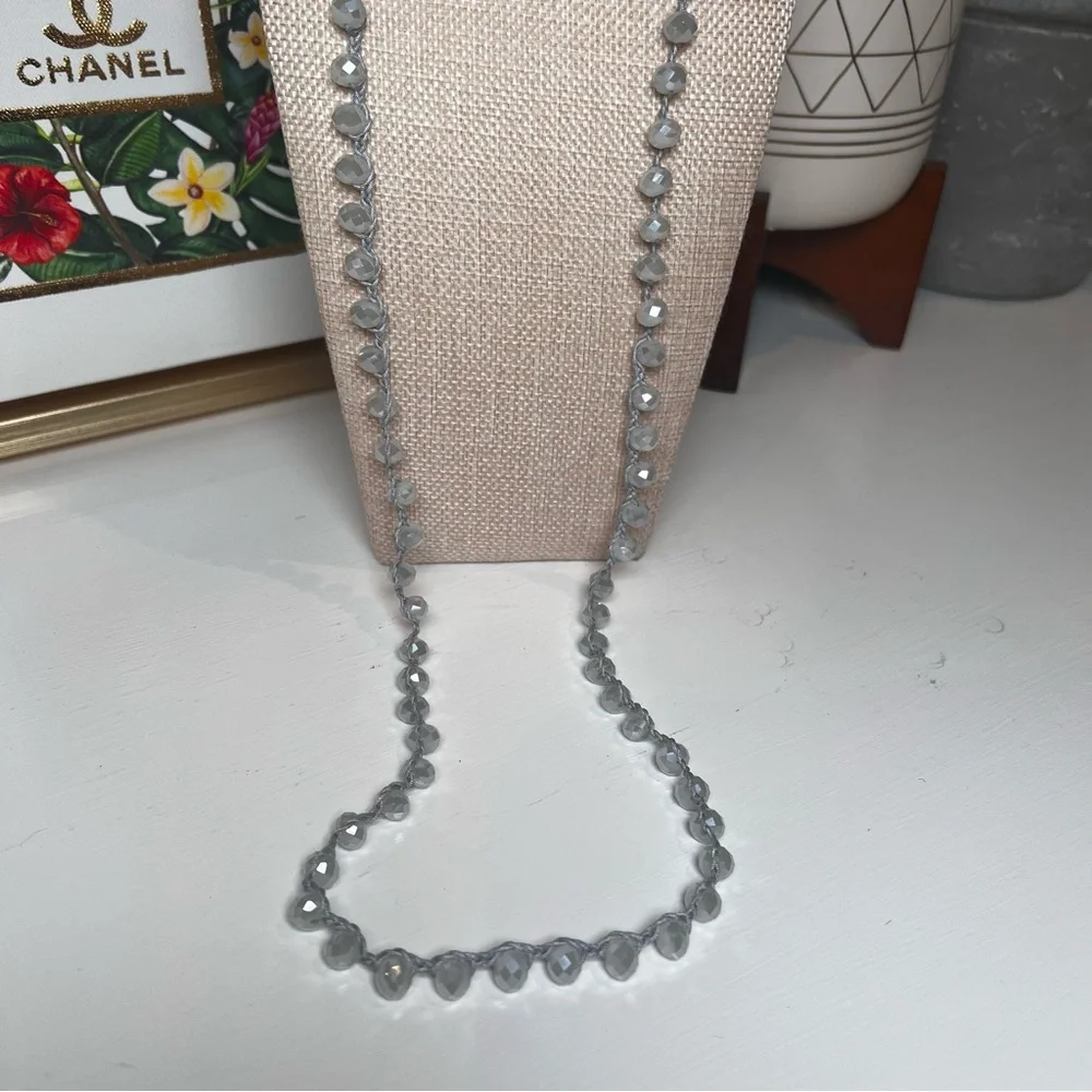 Elegant Gray Beaded Necklace